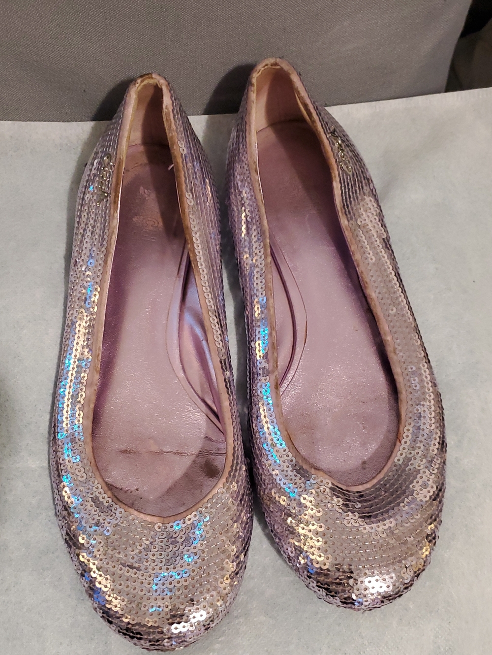 Coach Iridescent Sequin Ballet Flats in Taupe
